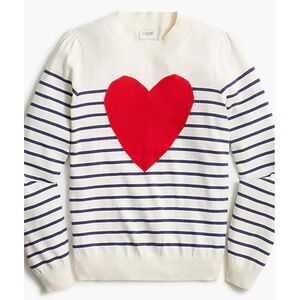 J Crew Puff-sleeve heart sweater